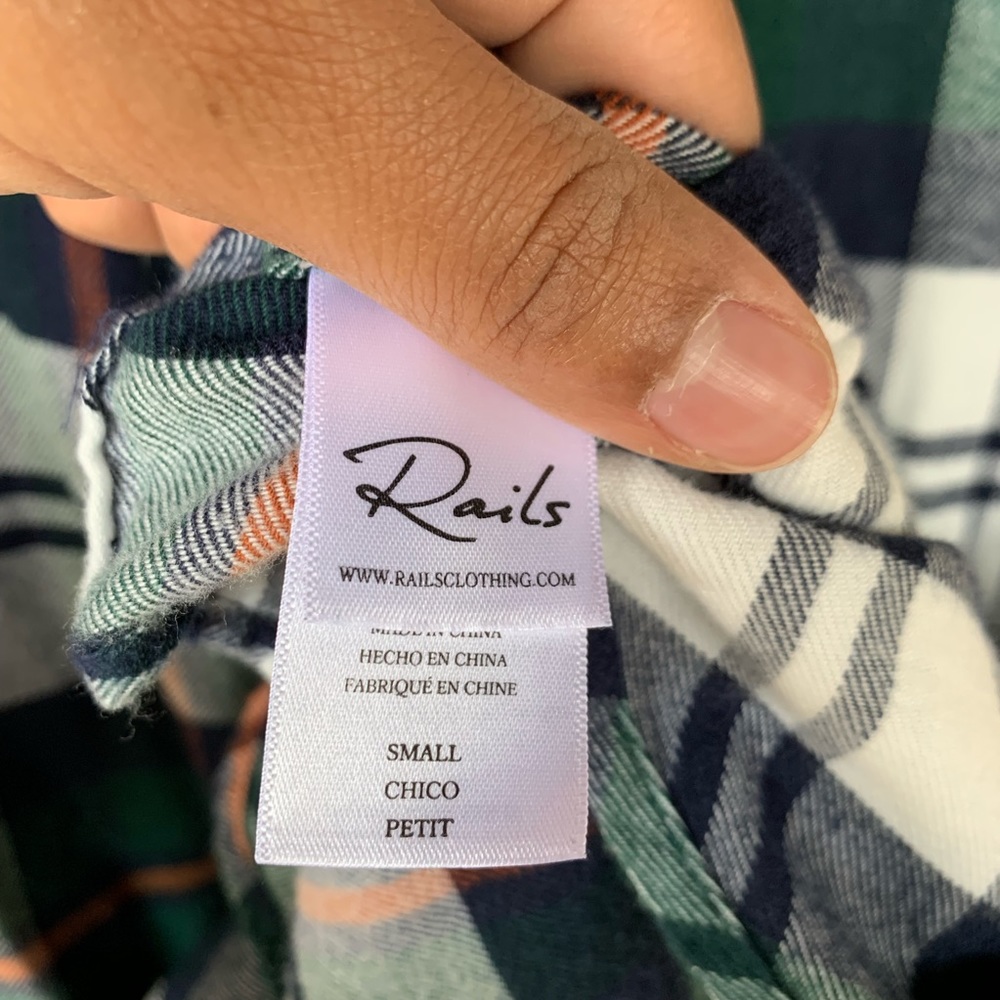 Rails Plaid 3/4 Sleeve Button Down Tunic Dress - image 5